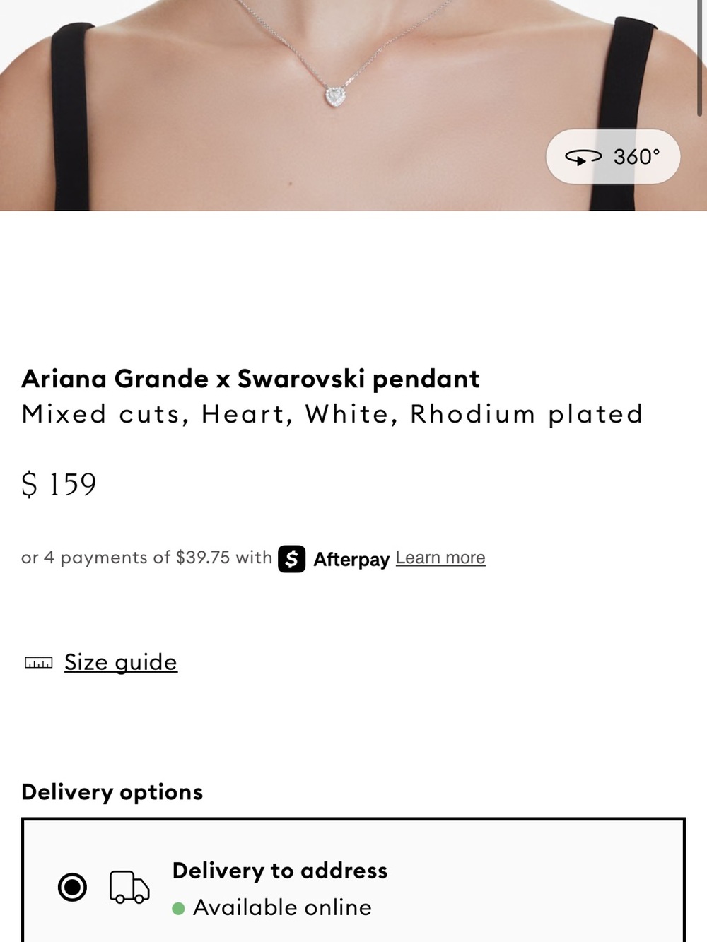 Ariana Grande x Swarovski Heart Pendant NIB Retail:$159 - Picture 6 of 7